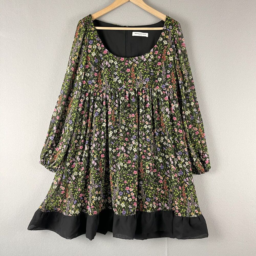 Amanda Uprichard Babydoll Dress Womens Medium Floral Whimsigoth Fairy READ - Picture 1 of 16